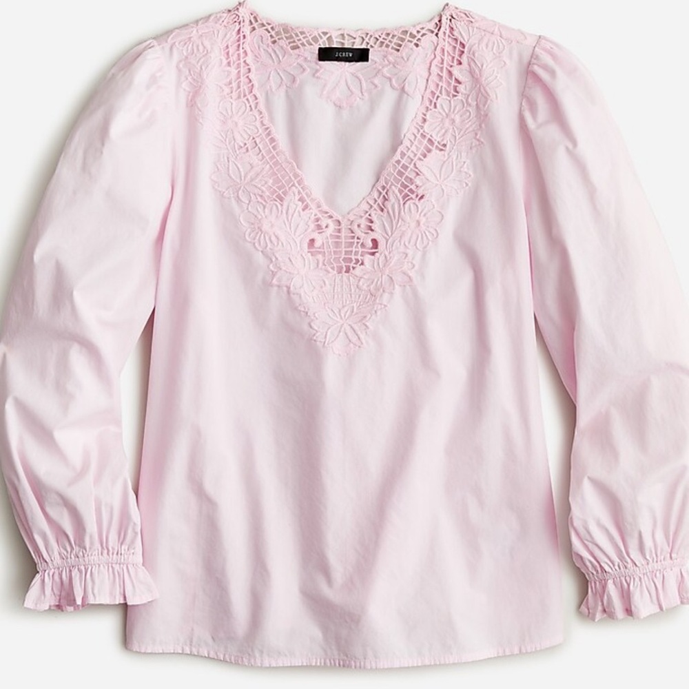 J Crew V-Neck Top with Eyelet Trim - New with Tags!